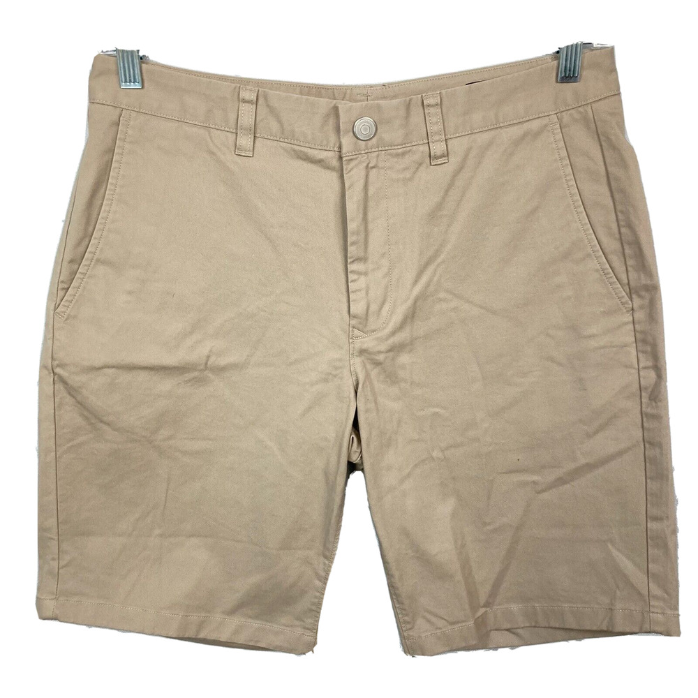 Bonobos Shorts Mens Sz 32 Beige Khaki Cotton Stretch Chino Pockets